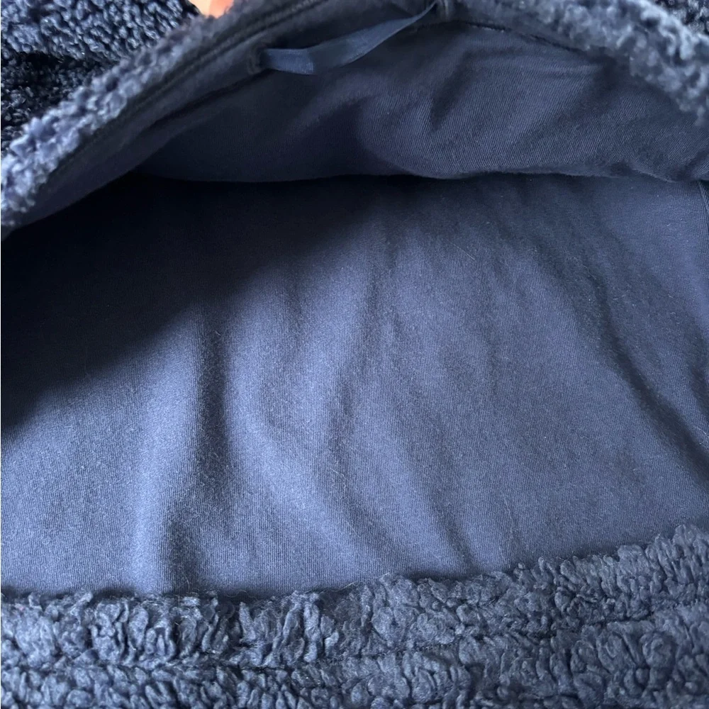 Lululemon Warmth Restore Long Pullover Fleece Sherpa Navy Pockets Mock - Picture 4 of 10